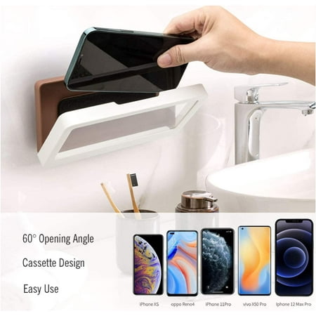 Bathroom Waterproof Mobile Phone Holder Wall Storage Box NO-Trace Hanging